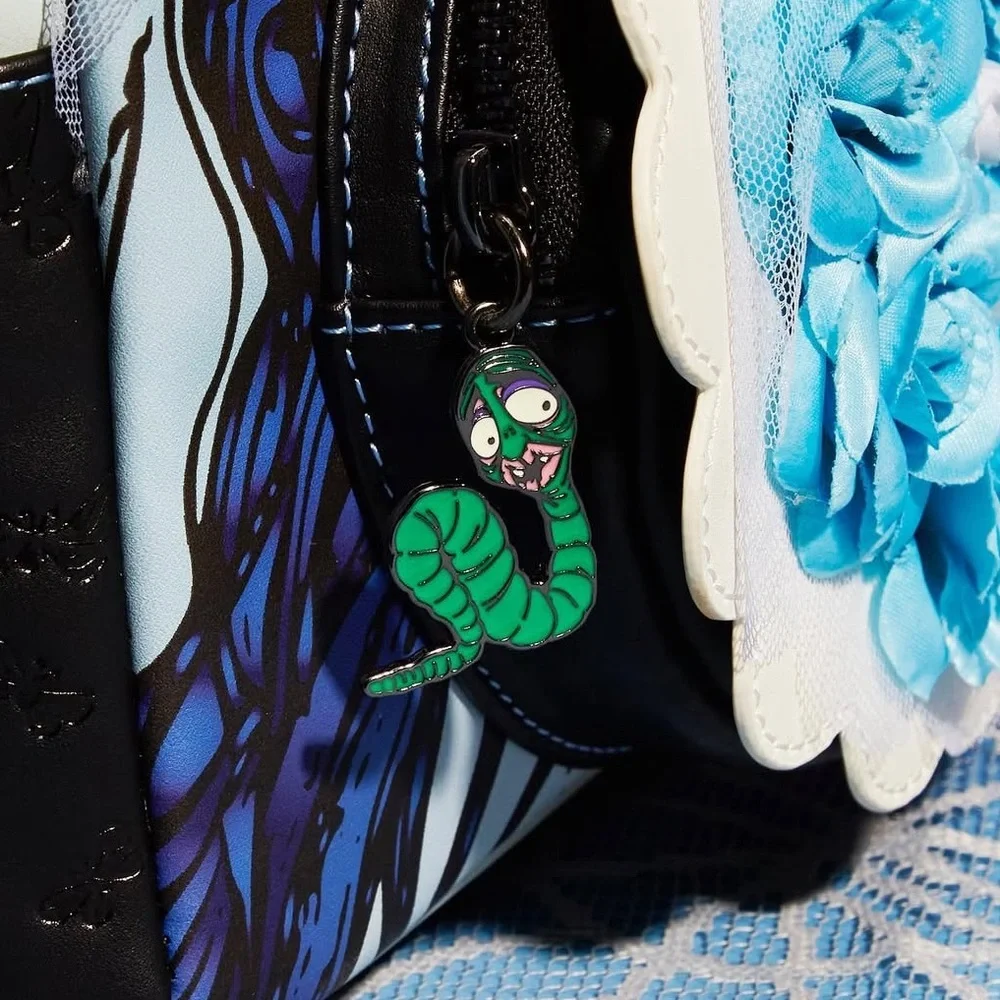 Loungefly Tim Burton Corpse Bride Emily Wedding Day Bouquet Mini Backpack - Picture 2 of 9